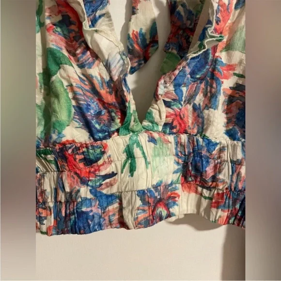 Anthropologie gathered cropped floral top - Picture 7 of 12